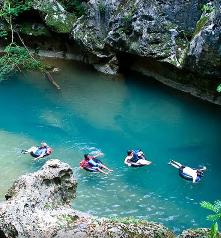 Floating through caves in Belize