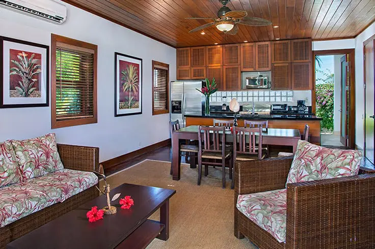 Infinity Suite living room and kitchen at Victoria House Resort and Spa, Belize