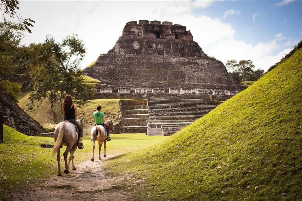 Horseback riding towards Mayan ruins at Victoria House Resort and Spa