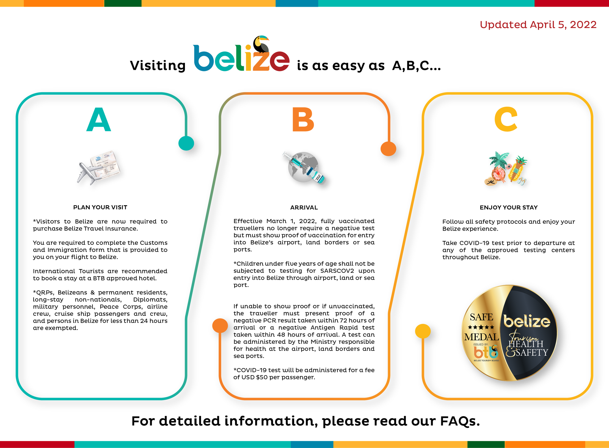 Infographic updated April 5 on entry requirements to Belize